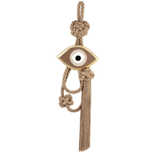 Κρεμαστό γούρι κόκκινο με χρυσό ρόδι