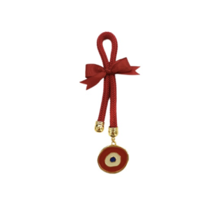 Διακοσμητικό γούρι μπορντώ κλειδί με μάτι