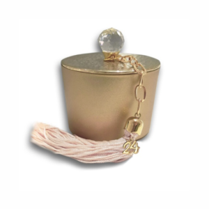 Κηροπήγιο χρυσό μικρό με αρωματικό κερί