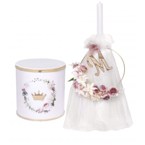 ΛΑΜΠΑΔΑ ΒΑΠΤΙΣΗΣ ΣΤΕΦΑΝΙ (ΜΕΤΑΞΩΤΑ ΛΟΥΛΟΥΔΙΑ/ PLEXIGLASS ΜΟΝΟΓΡΑΜΜΑ)