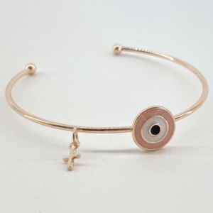 RNΜ109 | ΡΟΖ ΧΡΥΣΟ ΒΡΑΧΙΟΛΙ ΡΟΖ ΜΑΤΑΚΙ ΣΤΑΥΡΟΣ | (ΣΥΣΚ. 25τμχ)