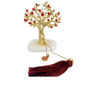 Διακοσμητικό βότσαλο με μεγάλη ροδιά μπορντώ