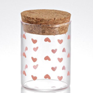 ΜΠΟΜΠΟΝΙΕΡΑ ΡΟΖ ΚΑΡΔΙΑ ΓΥΑΛΙΝΟ ΒΑΖΑΚΙ ΜΕ ΦΕΛΛΟ Φ4,5Χ6