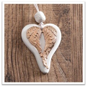 Κρεμαστό Κεραμικό Καρδιά Με Φτερά PRΧΖ35118