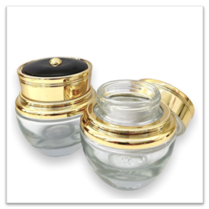 Γυάλινο Βαζάκι με Χρυσό Καπάκι 50ml