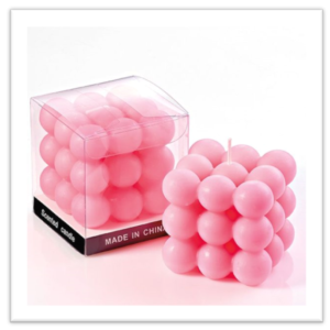 Μπομπονιέρα Αρωματικό Κερί Ρόζ Bubble