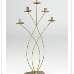 Μεταλλικό Κηροπήγιο Πεντάκερο Με Βάση