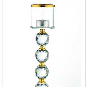 Κρυστάλλινο Κηροπήγιο Με Χρυσές Λεπτομέρειες