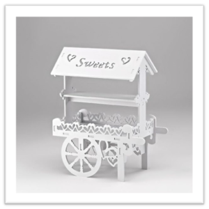 Ξύλινο Διακοσμητικό Καρότσι για Γλυκά - Candy Table ΛΕΥΚΟ