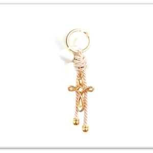 Μπομπονιέρα Μπρελόκ με Σταυρό Επιχρυσωμένο 24Κ