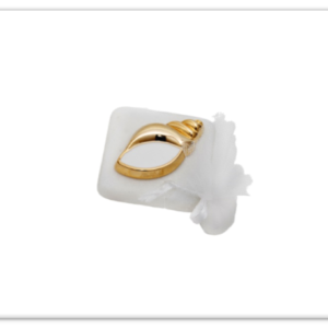 Μπομπονιέρα Βότσαλο με Κοχύλι, Επιχρυσωμένο 24Κ