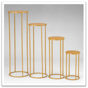 Μεταλλικές Ανθόστηλες Χρυσές Στρογγυλές Σέτ 4 ΤΜΧ