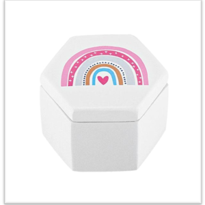 Μπομπονιέρα Κεραμική Μπιζουτιέρα Πολύγωνη Ουράνιο Τόξο