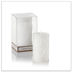 Μπομπονιέρα Αρωματικό Κερί Λευκό "I Love You"