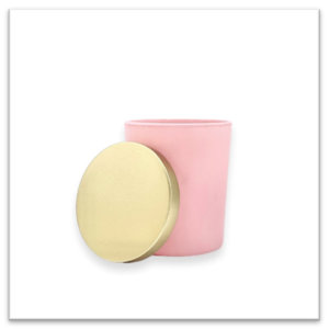 Βαζάκι Ρόζ-Χρυσό Καπάκι Γυάλινο