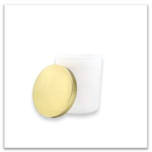 Βαζάκι Λευκό-Χρυσό Καπάκι Γυάλινο