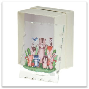 Ζώα Δάσους σε Γυάλινη Βάση