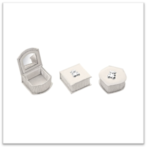 Μπιζουτιέρα Εκρού Σατέν Διακοσμημένη με Αρκουδάκι