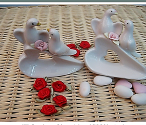 Περιστέρια + καρδία πορσελάνη άσπρη DL4626