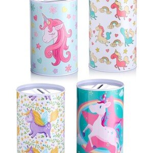 Μπομπονίερα Μεταλλικός Κουμπαράς Μονόκερος 4 Σχεδίων