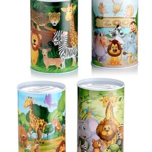 Μπομπονίερα Μεταλλικός Κουμπαράς Ζωάκια του Δάσους 4 Σχεδίων