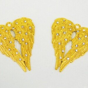 Μεταλλικά Φτερά Αγγέλου με Στρασάκια