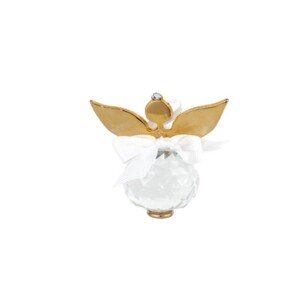 Μπομπονιέρα λευκή με άγγελο κρυστάλλινο