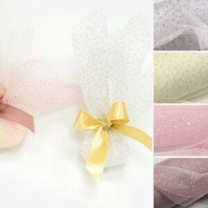 Τούλι με Ασημί Γκλίτερ - 100 τμχ