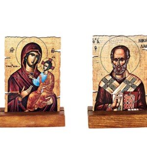 Μπομπονιέρα Ξύλινη Εικόνα με Βάση