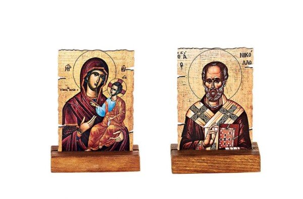 Μπομπονιέρα Ξύλινη Εικόνα με Βάση