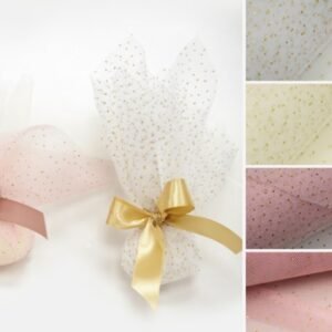 Τούλι με Χρυσό Γκλίτερ - 100 τμχ